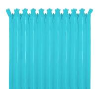 MARARDI [Pack 10] Cremalleras Invisibles [Azul Claro] de Nailon [22 cm] Costura y Manualidades para Ropa Tela Bolsos Estuches Cinta Para Coser a Máquina Patchwork Algodón con Cierre Metálico