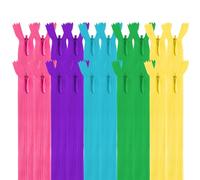 MARARDI [Pack 20] Cremalleras Invisibles [Multicolor 2] de Nailon [15 cm] Costura y Manualidades para Ropa Tela Bolsos Estuches Cinta Para Coser a Máquina Patchwork Algodón con Cierre Metálico