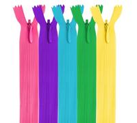 MARARDI [Pack 5] Cremalleras Invisibles [Multicolor 2] de Nailon [15 cm] Costura y Manualidades para Ropa Tela Bolsos Estuches Cinta Para Coser a Máquina Patchwork Algodón con Cierre Metálico