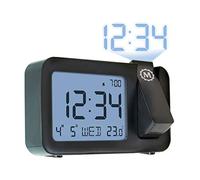 Marathon Las Vegas - Despertador Proyección Techo- Proyección Ajustable- Reloj Digital - Pantalla retroiluminada - 3 Niveles de Brillo, Función Snooze- Ajustes de alarmas-Pilas Incluidas