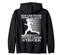 Marathon Runner Trying Catch Ice Cream Truck Running Sudadera con Capucha