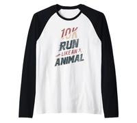 Maratón de 10K Corre como un Animal Camiseta Manga Raglan