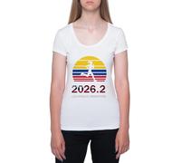 Maratón De Los Ángeles Colombia Camiseta De Manga Corta Blanca con Cuello Redondo para Mujer T-Shirt Short Sleeve White Crewneck tee For Women