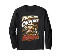 Maratón Maratoniano Correr Running On Caffeine and Denial Manga Larga