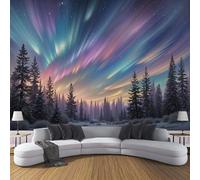 Maravillas naturales Bosque de la aurora boreal 3D Silk Wall Mural Foto Wallpaper, Premium Art Print Decoración para Sala de Estar, Dormitorio Infantil y Interiores del Hogar - 300x210cm