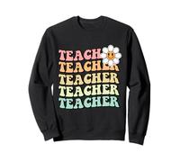 Maravillosa profesora, bonita flor de margarita, retro, vuelta a la escuela Sudadera