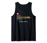 Maravillosamente hecho - Salmo 139:14 Diseño de las Escrituras Vintage Camiseta sin Mangas
