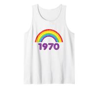 Maravilloso estilo retro de los 70, Rainbow Rough, vintage, 1970 Camiseta sin Mangas
