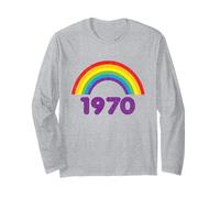 Maravilloso estilo retro de los 70, Rainbow Rough, vintage, 1970 Manga Larga