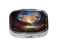 Maravilloso organizador de píldoras de viaje para juegos de fútbol. Pastillero de 2 compartimentos, mini pastillero portátil, caja de almacenamiento de medicamentos y vitaminas