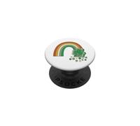 Maravilloso trébol Vintage de los 70, Rainbow Luck Vibes PopSockets PopGrip Adhesivo