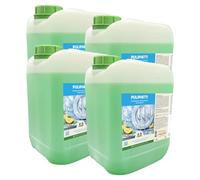 MARBEC PULIPIATTI 5LTx4UDS Detergente para platos concentrado, desengrasante eficaz en agua fría, enjuague rápido, fragancia de limón.