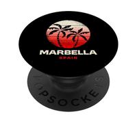 Marbella España Palmera Andalucía Playa Puesta De Sol Diseño PopSockets PopGrip Adhesivo