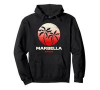 Marbella España Palmera Andalucía Playa Puesta De Sol Diseño Sudadera con Capucha