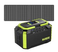 MARBERO Generador solar estación de energía portátil de 200 W 222 Wh con panel solar de 40 W que incluye fuente de alimentación de 60000 mAh con panel solar plegable con salida de CA, 100 V 300 W máx