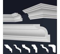 MARBET DESIGN Molduras de XPS Poliestireno blanco - Cornisas de techo Estuco de techo E-Molduras - (20 metros / 10 tiras E-16)