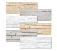 Marbet Revestimiento de pared de poliestireno EPS - aspecto de piedra revestimiento de pared para interiores (0,52 m², gris piedra), diseño 3d salón