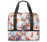 Marble Art - Bolsa de lona deportiva moderna para mujeres, hombres y niños, Kirls Fox Marble Weekend Overnight Bags Wet Seperated 21 L Tote Bag for Travel Gym Yoga, color, 21L, Organizador de bolsas