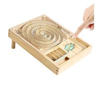 Marble Board Game - 2-4 Player Wooden Tabletop Marble Toy | Kids Pinball Game for Adults, Kids with Portable Design for Birthday, Christmas, New Year, Preschool, Camping, Hiking, Travel, Picnic