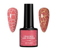 Marble Crackle - Esmalte de uñas UV de 7 ml con efecto de fisura, para capa base blanca/plateada/dorada, larga duración, se adapta a uñas acrílicas, extensiones de gel