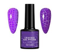 Marble Crackle - Esmalte de uñas UV de 7 ml con efecto de fisura, para capa base blanca/plateada/dorada, larga duración, se adapta a uñas acrílicas, extensiones de gel