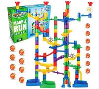 Marble Genius Pista de canicas (150 pzas Completas) Laberinto o Juego de Carreras para Adultos, Jóvenes, Niños Pequeños o de 4-8 Años, (85 pzas Translúcidas + 65 Set de Vidrio y mármol), Superset