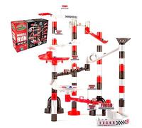 Marble Genius Set De Carreras: Pista De Canicas 200-Piezas, para Niños, Laberinto de Canicas, Torre de Bloques de Construcción, Juego de Carreras de Canicas, Aprendizaje Educativo CTIM, Carreras