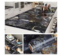 Marble Kitchen Oil-Proof Film Stove Waterproof Moisture-Proof Self-Adhesive Wallpaper Countertop Cabinet Renovation Tile Sticker(Color-09,55cm x 300cm)
