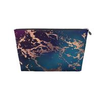 Marble Luxe Decor Morado Oscuro y Verde Azulado con Dorado, Bolsa de artículos de tocador Bolsa de Maquillaje Bolsa de cosméticos Bolsa de artículos de tocador de Viaje portátil
