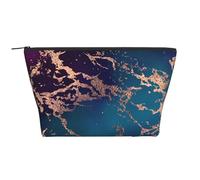Marble Luxe Decor Morado Oscuro y Verde Azulado con Dorado, Bolsa de artículos de tocador Bolsa de Maquillaje Bolsa de cosméticos Bolsa de artículos de tocador de Viaje portátil