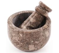 Marble Range Juego de mortero y mortero de mármol de 3 pulgadas, trituradora de ajo hecha a mano y molinillo de hierbas, mortero de piedra, molinillo de especias pequeño, mortero y mortero para cocina