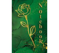 Marble Rose Notebook - Lined Journal (6x9, 120 Pages) | Premium Gloss Cover - (Green & Gold): A beautiful notebook - perfect for home, school, journaling, or the office.