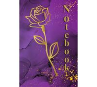 Marble Rose Notebook - Lined Journal (6x9, 120 Pages) | Premium Gloss Cover - (Purple & Gold): A beautiful notebook - perfect for home, school, journaling, or the office.