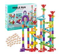 Marble Run - Juego De Juguetes STEM De Construcción Y Construcción De 113 Piezas, Pista De Carreras Sólidas | Juego De Bloques Educativos De Aprendizaje Fácil De Montar, Regalo De Cumpleaños Creativo