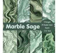 Marble Sage Green Scrapbook Paper Craft Pad: 8 Marble Designs, 24 Double-Sided Sheets (3 Per Design) Printed on 6"x6" Scrapbooking Papers With Premium Full Colors. Perfect for Decoration, Card Making, DIY Project, Origami, Collage, Journaling Etc