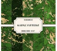 Marble Scrapbook Paper - Green and Gold Color Patterns, 8 x 8": Double Sided, Decorative Craft Paper for Scrapbooking, Cardmaking, Mixed Media Art, ... Collage, Backing, & More Crafting Projects