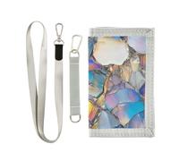 Marble Stones Vivid Neon - Cartera triple para hombre y mujer, billetera delgada única y resistente con cordón, billetera minimalista para hombre, Piedras de mármol vívidas neón, 1 size