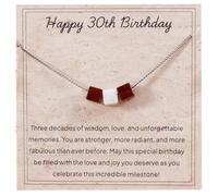 Marble Stories Collar de cumpleaños - Colgante de mármol hecho a mano para cumpleaños hitos (7, 9, 10, 13, 16, 18, 21, 30, 40, 50, 60 y cualquier edad), 1, Mármol, No es una piedra preciosa