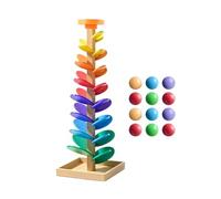 Marble Track - Musical Rainbow Ball Run Sorting Toy, Wooden Marble Drop Educational Learning Game Set, Kids Color Recognition Stem Building Tower Track Toy | For Preschool Home Classroom