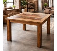 Marblechic Mesa cuadrada 100 x 100 cm de madera recuperada de embarcaciones - Estilo loft industrial artesanal