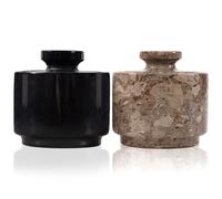 MARBLOUS KRAFTS Salero de mármol, joyero y macetas de especias de 91 x 91 cm, decoración de cocina para mostrador, albañil, sal, pimienta, (Black & Oceanic)