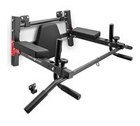 Marbo Sport - Barra de dominadas 2 en 1 Pullup & Dip - Estación de inmersión para pared y montaje en pared - Asas ajustables - Calistenia Equipment, Home Gym - para entrenamiento de fuerza, desarrollo
