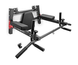 Marbo Sport - Barra de dominadas 2 en 1 Pullup & Dip - Estación de inmersión para pared y montaje en pared - Asas ajustables - Calistenia Equipment, Home Gym - para entrenamiento de fuerza, desarrollo