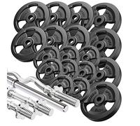 Marbo Sport Conjunto de Pesas reforzadas y Pesas de Triple Agarre 113 kg