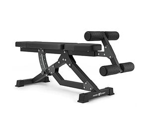 Marbo Sport Entrenador abdominal MS-L110 2.0, ajuste de inclinación del respaldo, reposapiés ajustable, ruedas de espuma EVA, acolchado reforzado, construcción duradera y estable, Made in EU
