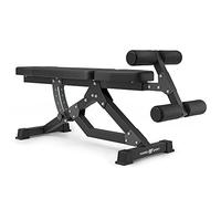 Marbo Sport Entrenador abdominal MS-L110 2.0, ajuste de inclinación del respaldo, soporte ajustable para piernas, ruedas acolchadas de espuma EVA, almohadillas reforzadas, construcción estable y duradera