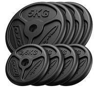 Marbo Sport Juego de pesas de pesas planas de hierro fundido ø30 / 31 mm | Establecer opciones de 30 kg / 50 kg / 60 kg | Made in UE
