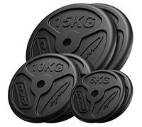 Marbo Sport Juego de pesas de pesas planas de hierro fundido ø30 / 31 mm | Establecer opciones de 30 kg / 50 kg / 60 kg | Made in UE