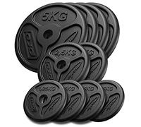 Marbo Sport Juego de Pesas Delgadas de Hierro Fundido 4 x 1,25 kg, 2 x 2,5 kg, 4 x 5 kg MW-4x5KG_2x2,5KG_4x1,25KG-Slim