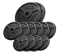 Marbo Sport Juego de Pesas Delgadas de Hierro Fundido 4 x 1,25 kg, 6 x 2,5 kg, 2 x 5 kg MW-2x5KG_6x2,5KG_4x1,25-Slim